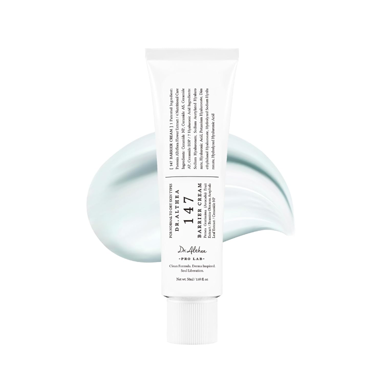 Dr.Althea 147 Barrier Cream | Daily Skin Barrier Care | Deep Hydrating with Hyaluronic Acid & Ceramides | Korean Vegan Skincare for All Skin Types | 1.7 Fl Oz 50 ML