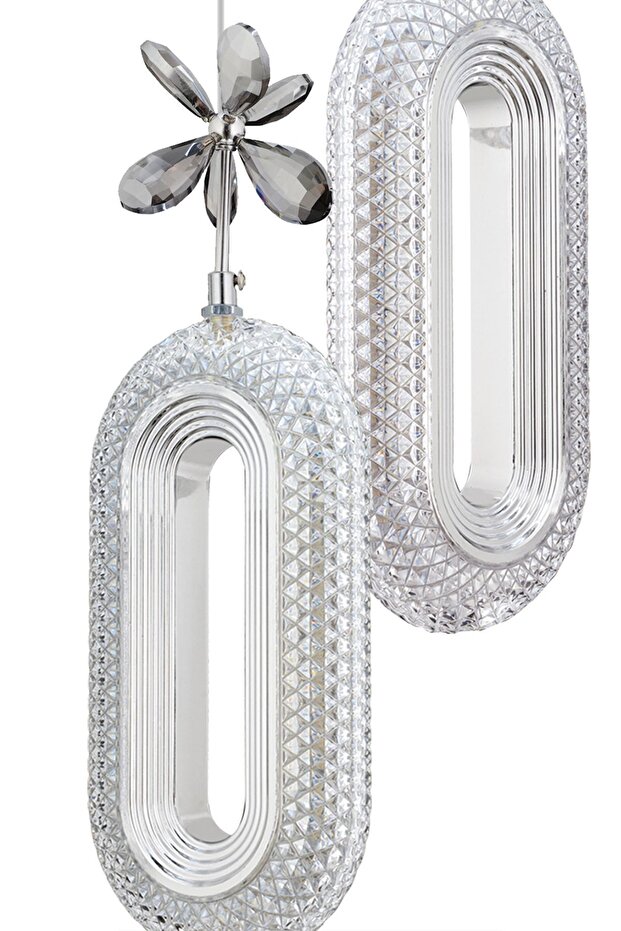 Alfa 2'li Ledli Gümüş Avize