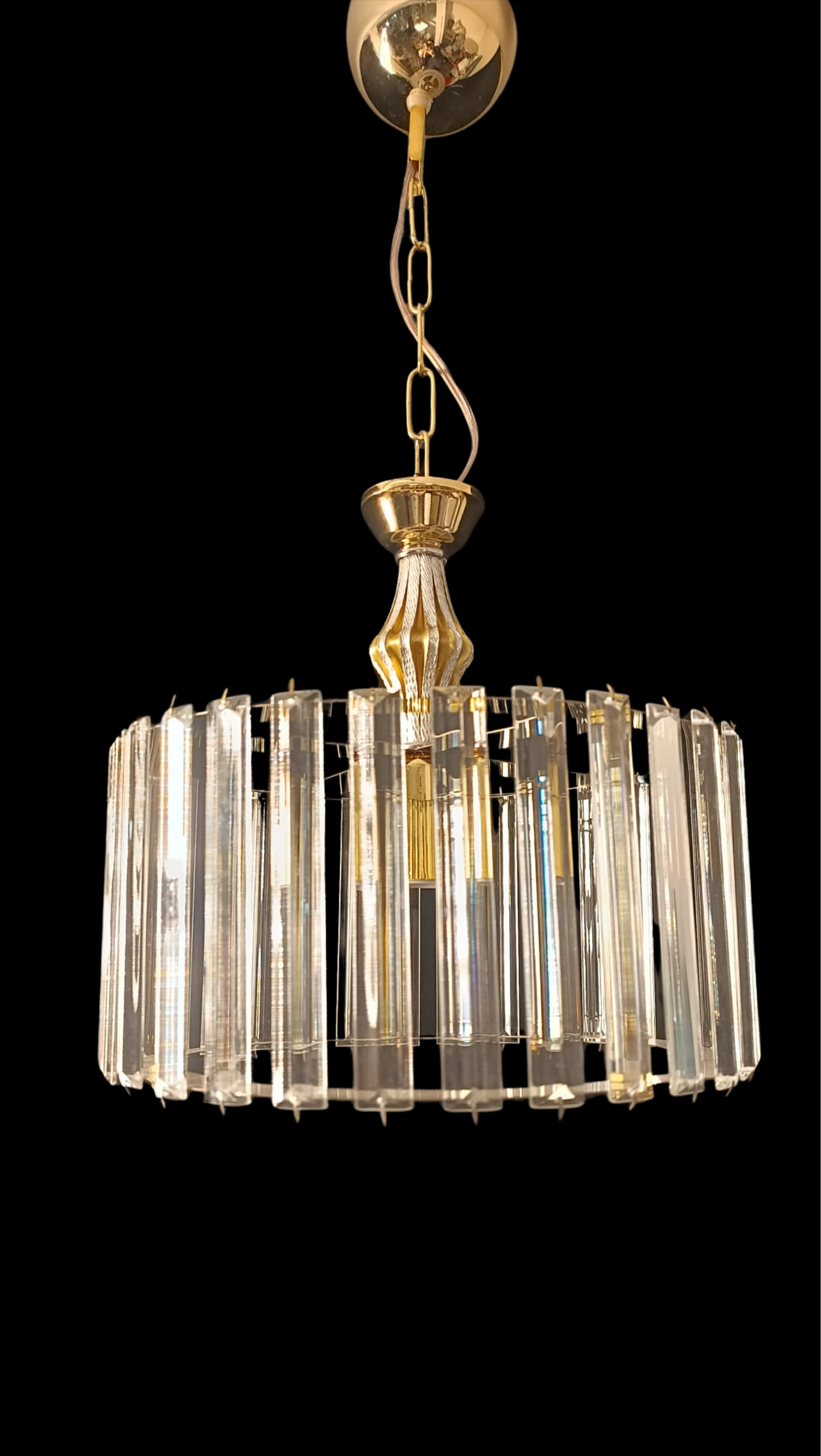 Kristal Tekli Gold 30'luk Avize