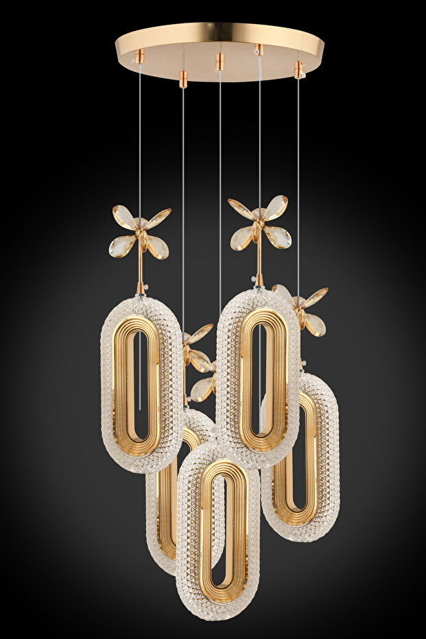 Alfa 5li Ledli Gold Avize