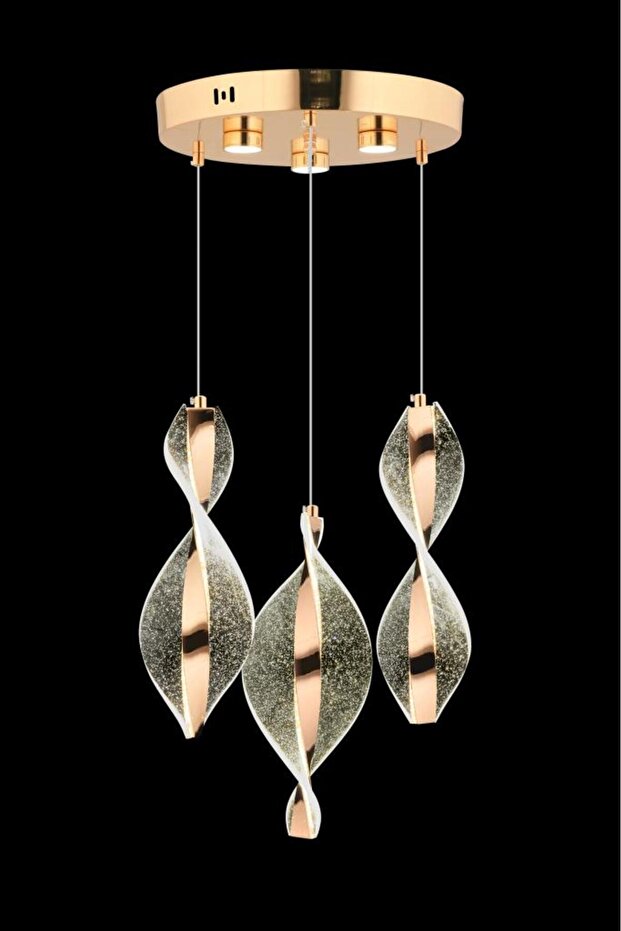 Mars 3'lü Ledli Gold Avize