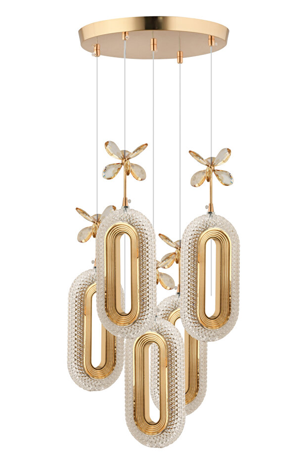 Alfa 5li Ledli Gold Avize