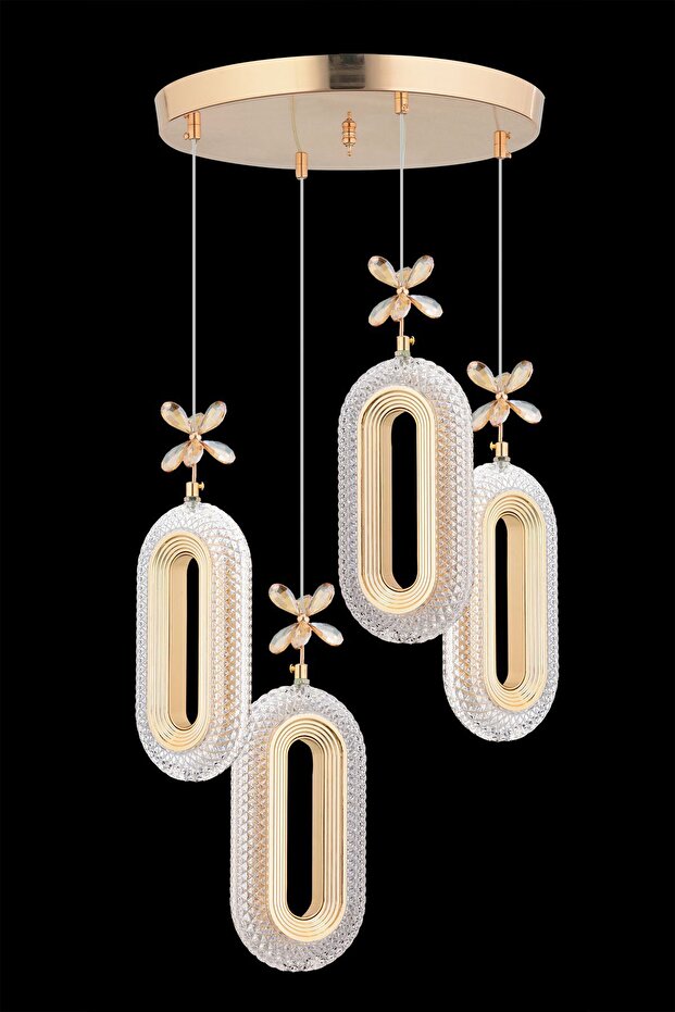 Alfa 4'lü Ledli Gold Avize