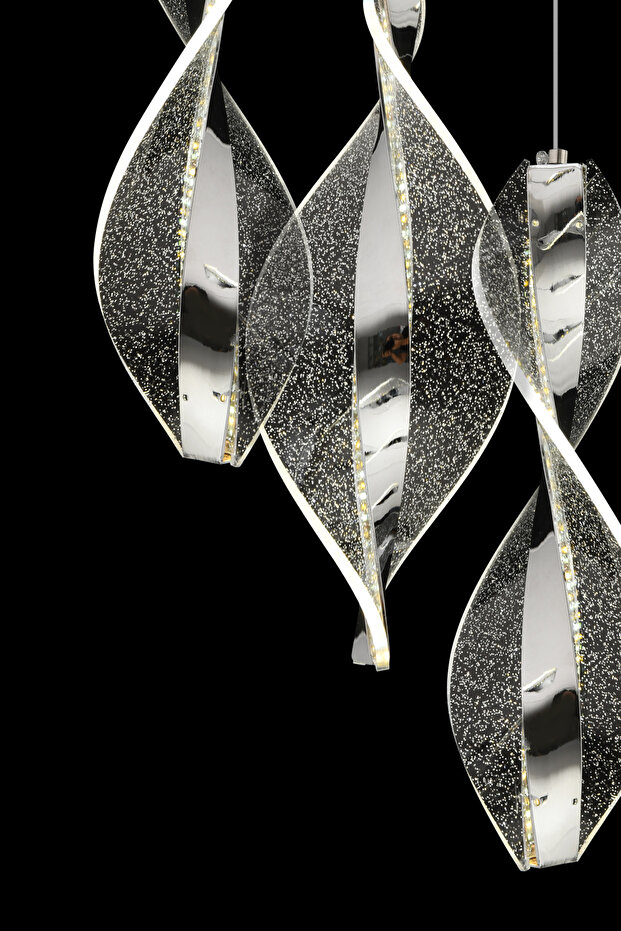 Mars 5'li Ledli Gümüş Avize