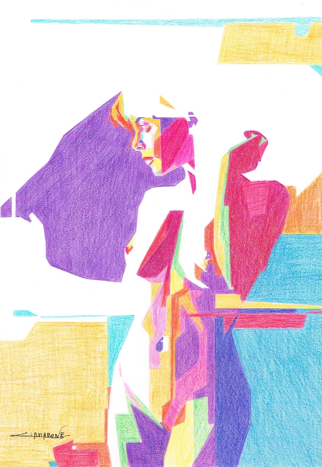 dessin pop art "En tenue d'Eve"