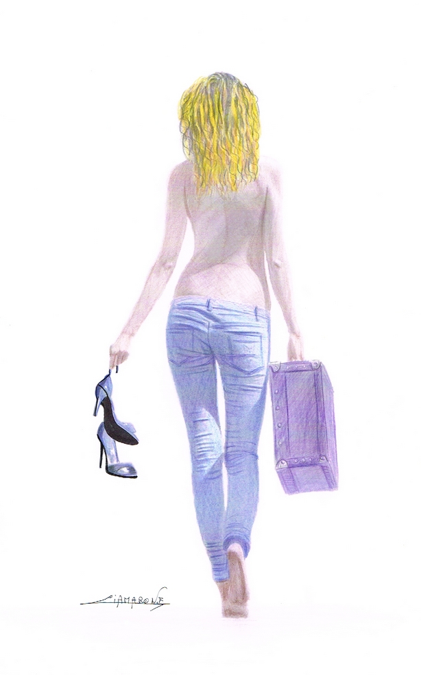 Dessin "Cindy" crayons de couleurs