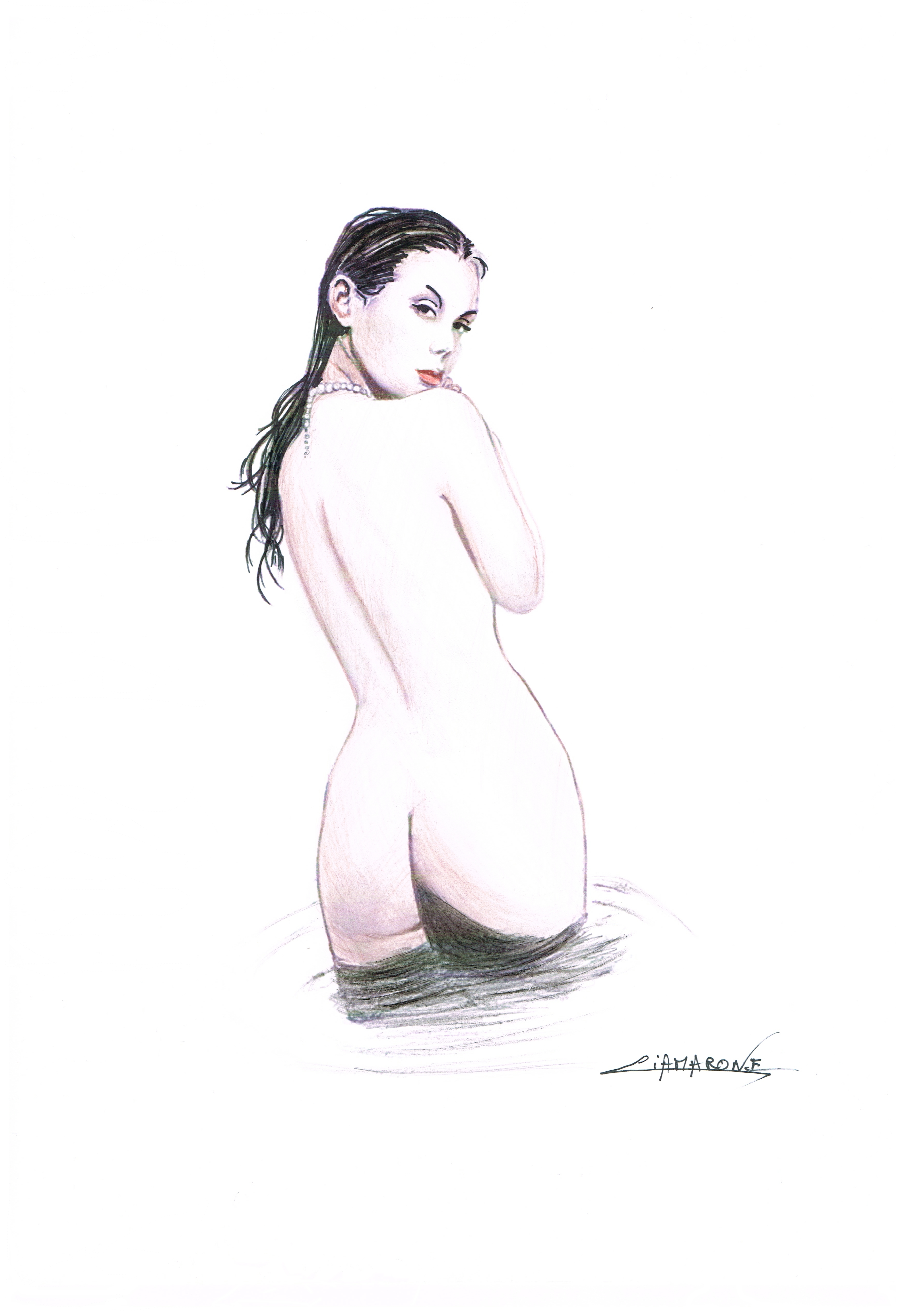 Dessin "Lili Rose"  crayons de couleurs 