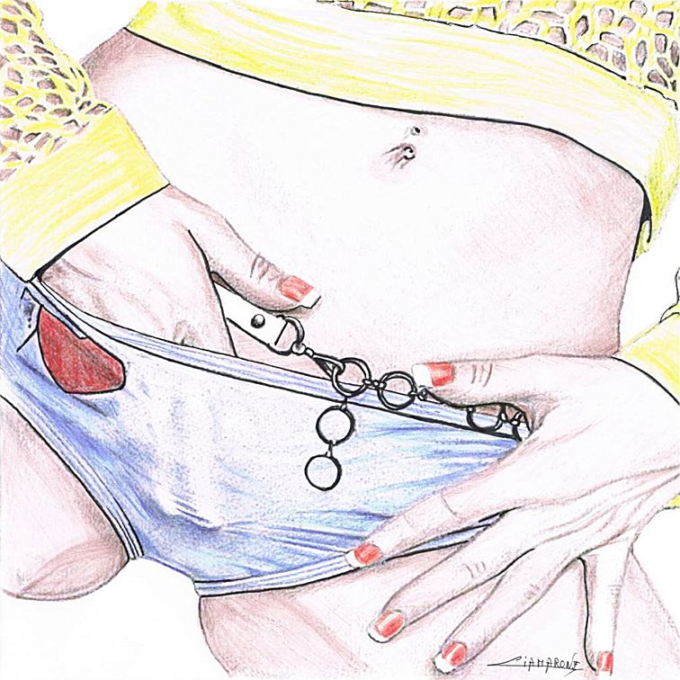 Dessin "Lara"  crayons de couleurs 