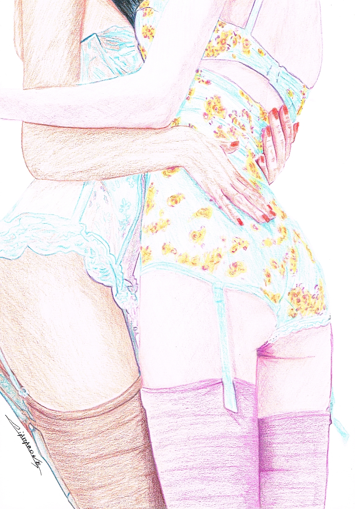 Dessin "sylvia et Léa" pop art