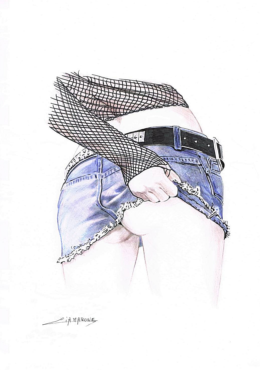 Dessin "Justine"  crayons de couleurs 