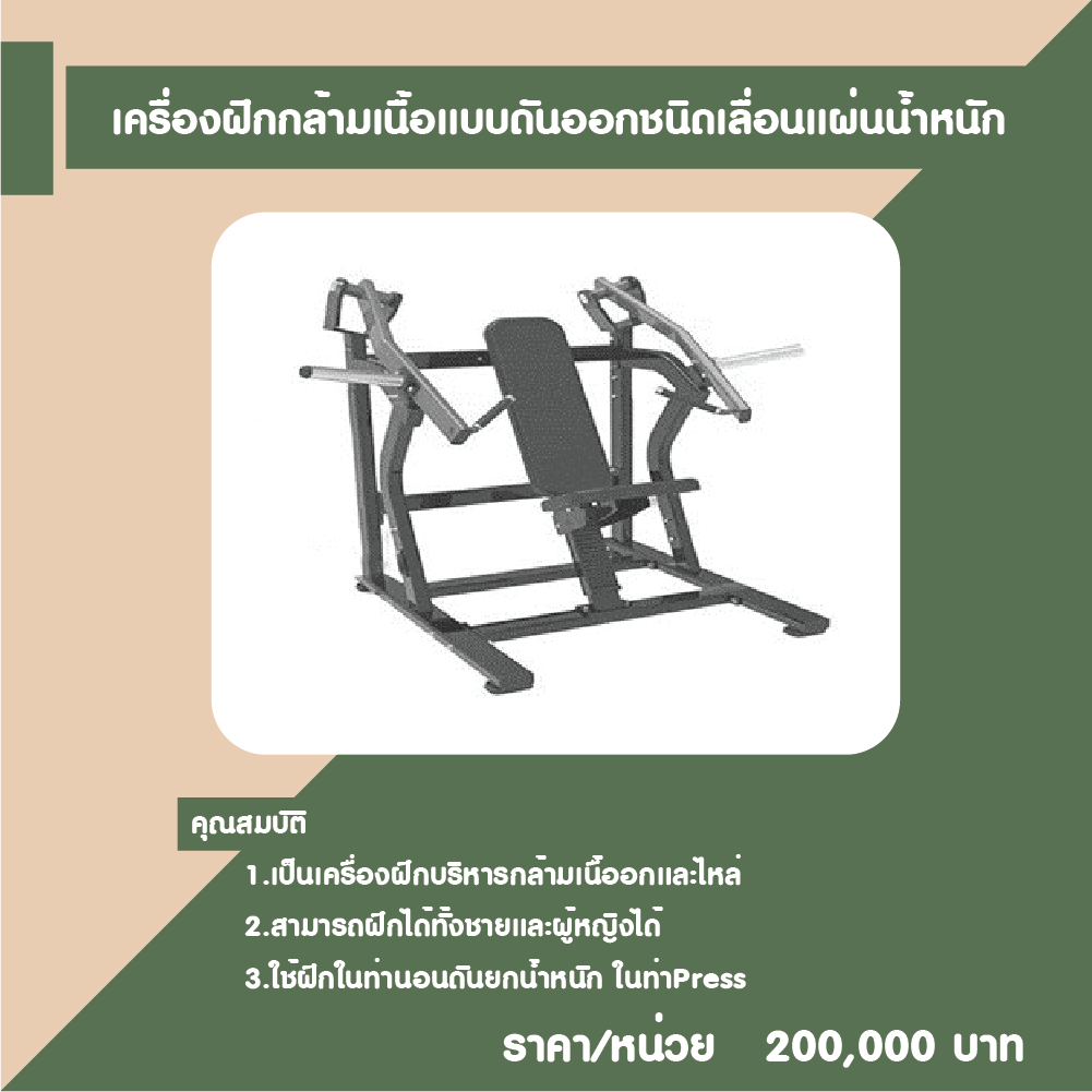 เครื่องฝึกกล้ามเนื้อแบบดันออกชนิดเลื่อนแผ่นน้ำหนัก