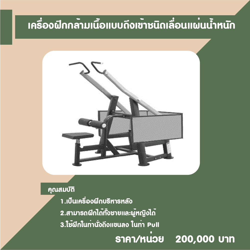 เครื่องฝึกกล้ามเนื้อแบบดึงเข้าชนิดแผ่นน้ำหนัก
