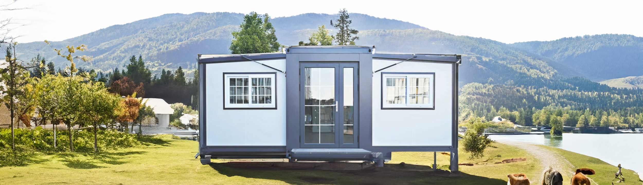 Portable Modern Prefab Tiny Home: From 20 x 20 x 8.5 ft Mobile Expandable House for Versatile Use, Including Hotel, Office, Shop, and More, with Restroom Included