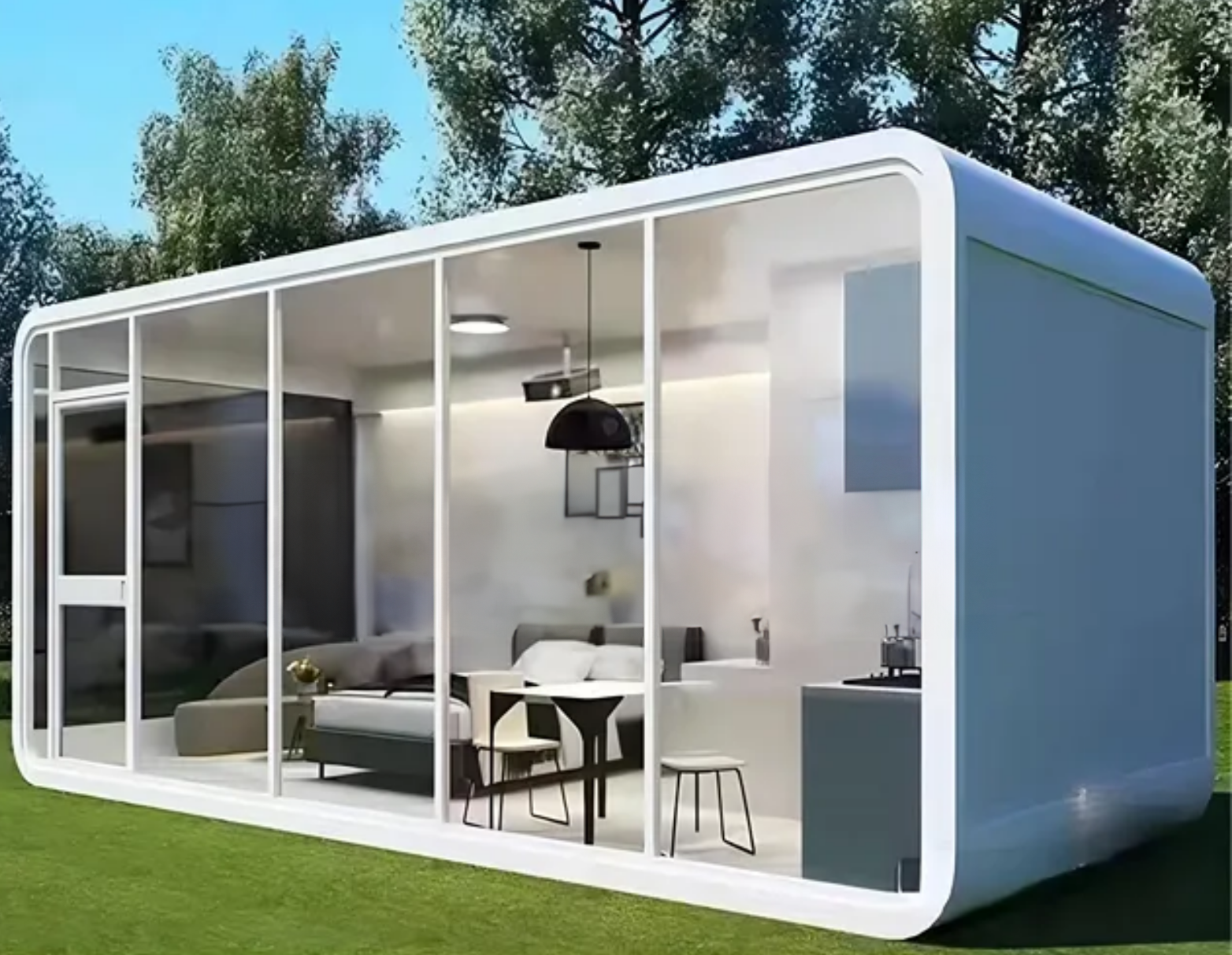 Prefab Modern Tiny House 20ft to 40ft Modular Cabin House, Tiny Home, B&B, Office, Kiosk, Pool House, bar, Outdoor Living   / Restroom Included