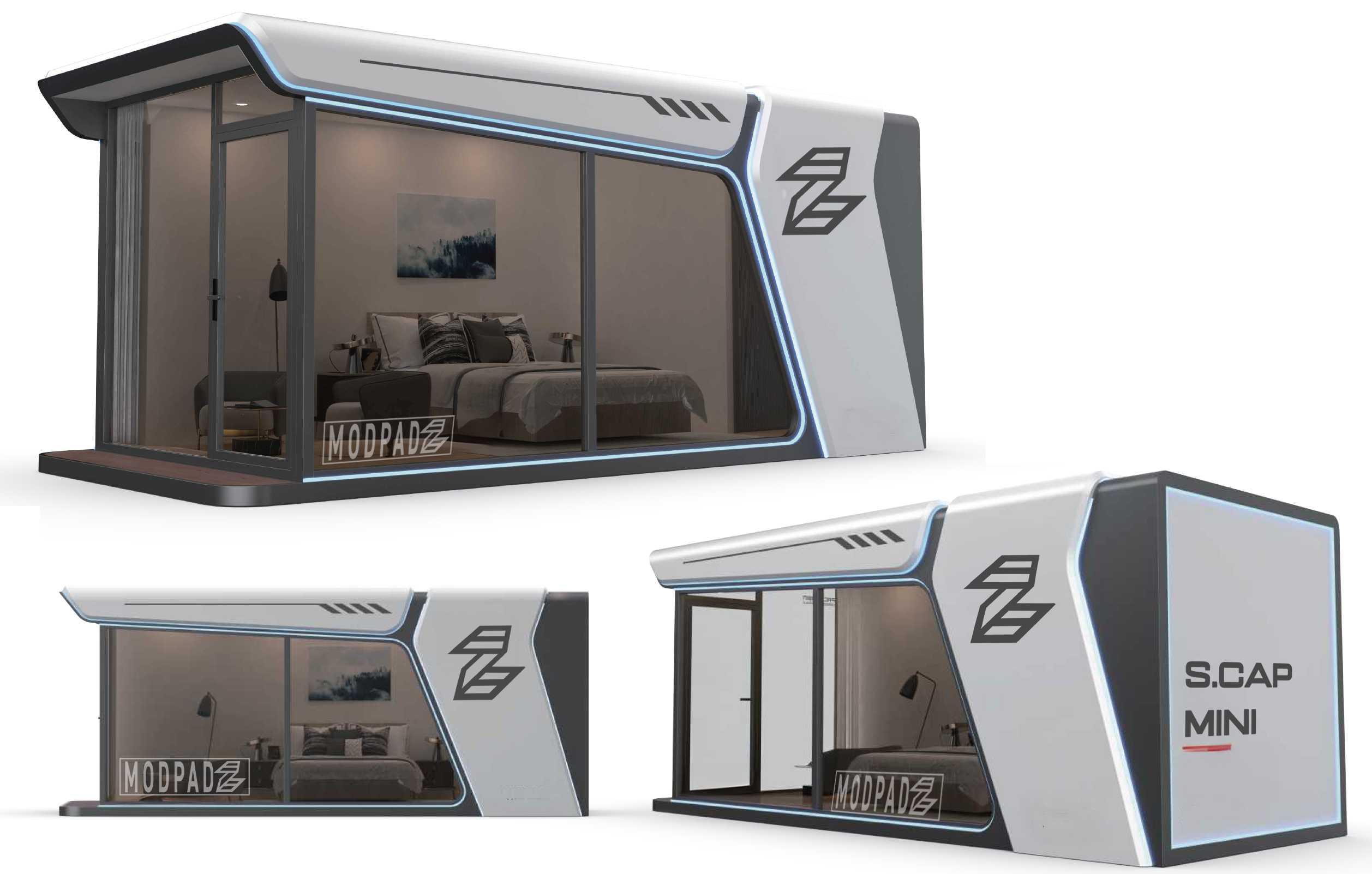SPACE MODULE MINI | 22FT x 10.5 Ft H SPACE Modular Cabin House,  Ideal for Tiny Home, B&B, Office, Kiosk, Pool House, bar, Outdoor Living