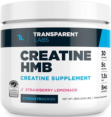 Transparent Labs Creatine HMB - Creatine Monohydrate Powder with HMB for Muscle Growth