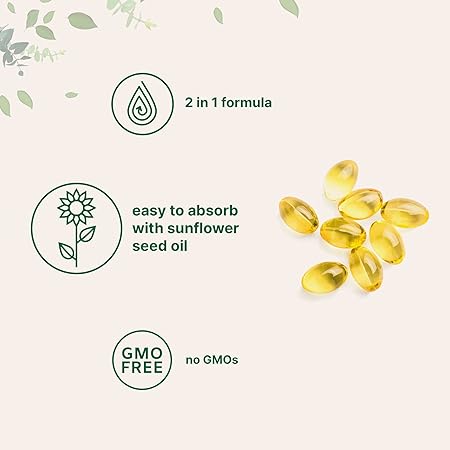 Micro Ingredients Vitamin D3 5000 IU with K2 100 mcg, 300 Soft-Gels 
