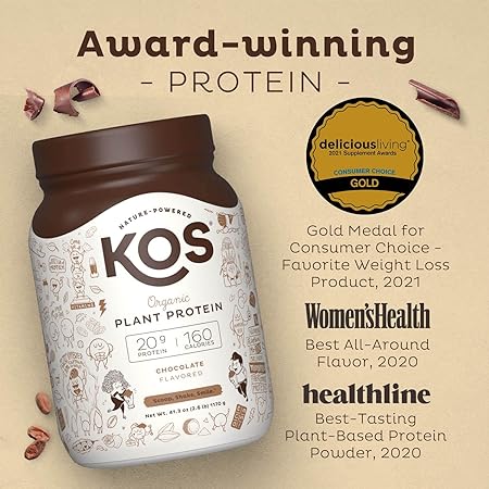KOS Vegan Protein Powder Erythritol Free, Chocolate