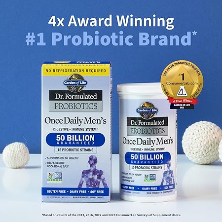 Garden of Life Probiotics for Men Dr Formulated 50 Billion CFU 15 Probiotics 