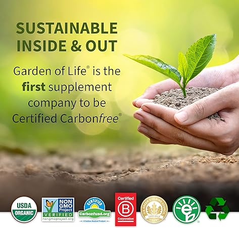 Garden of Life Zinc Supplements 30mg High Potency Raw Zinc and Vitamin C Multimineral Supplement
