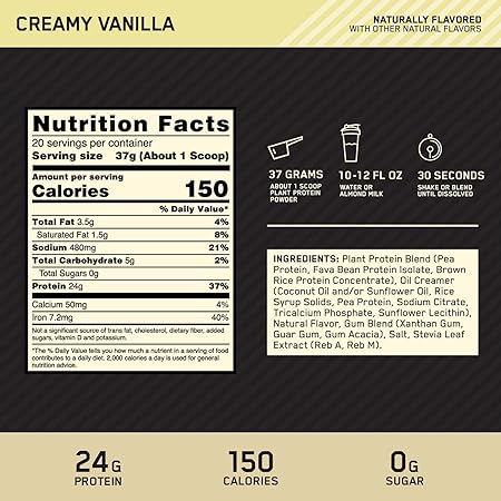 Optimum Nutrition Gold Standard 100% Plant Based Protein Powder