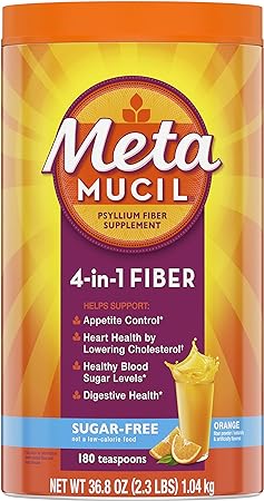 Metamucil, Daily Psyllium Husk Powder Supplement, Sugar-Free Powder