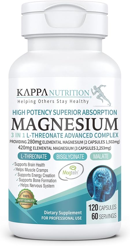 (120 Capsules), 2,253mg Per Serving, Providing 420mg Elemental Magnesium, L-Threonate