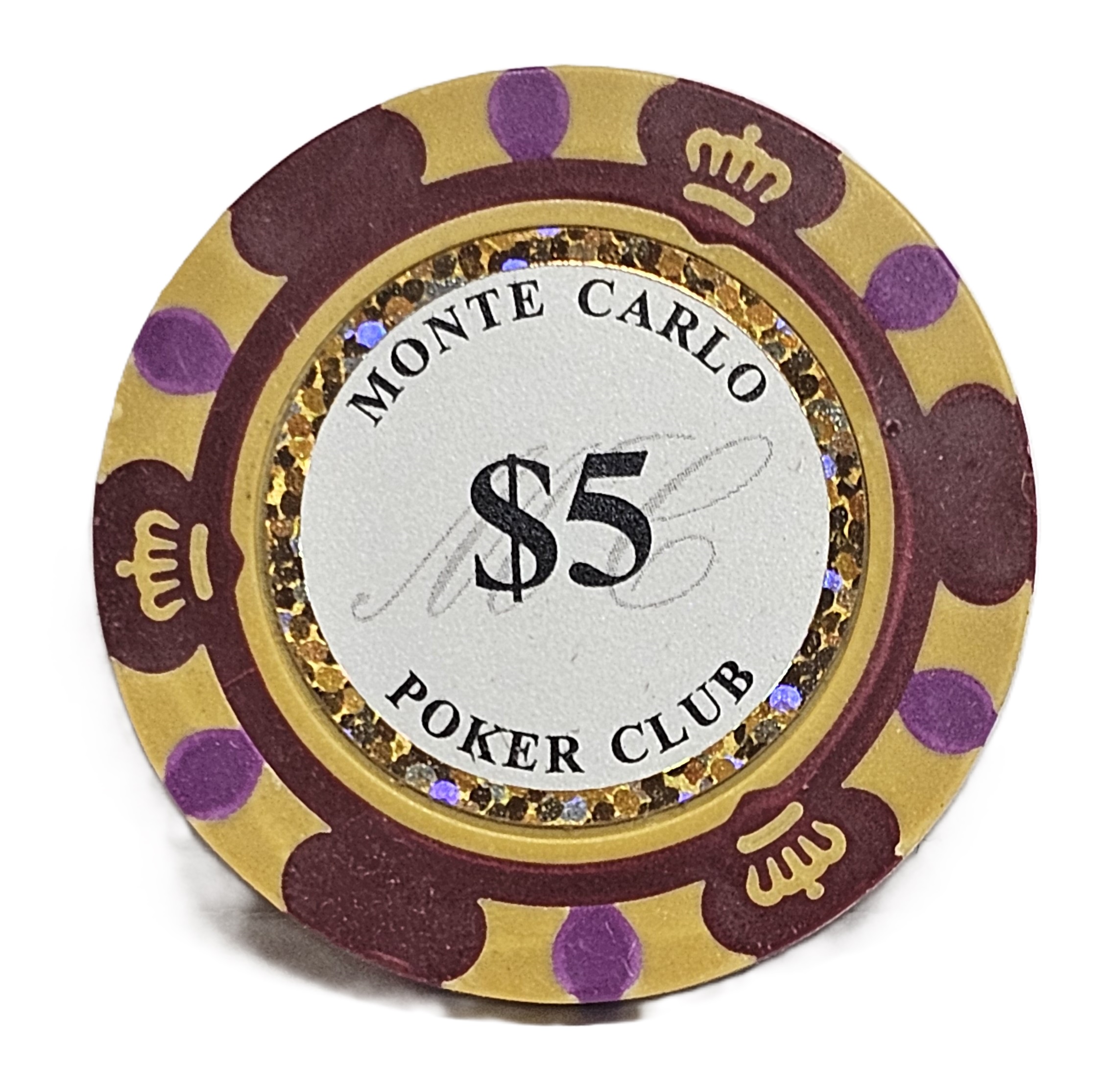 (25) $5 (Red) 3-Tone 14g Monte Carlo's 