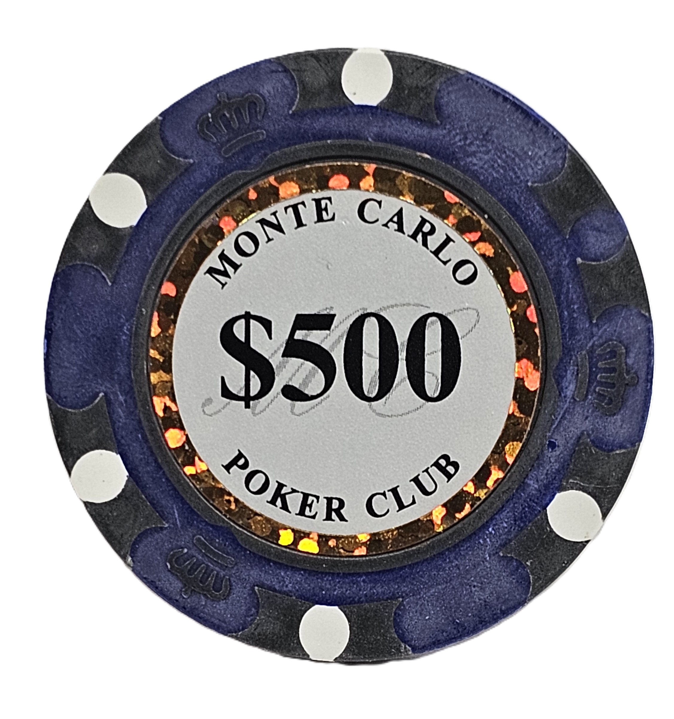 (25) $500 (Purple) 3-Tone 14g Monte Carlo's 