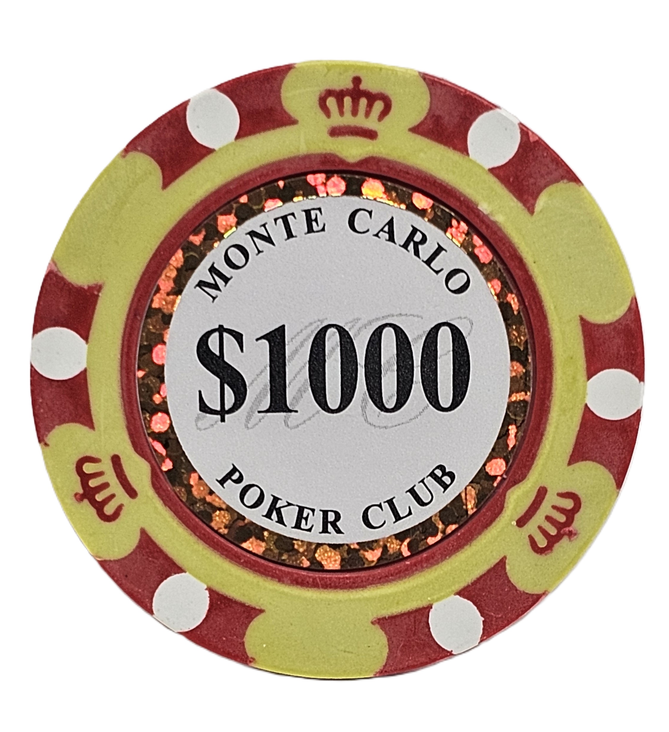 (25) $1000 (Yellow) 3-Tone 14g Monte Carlo's 