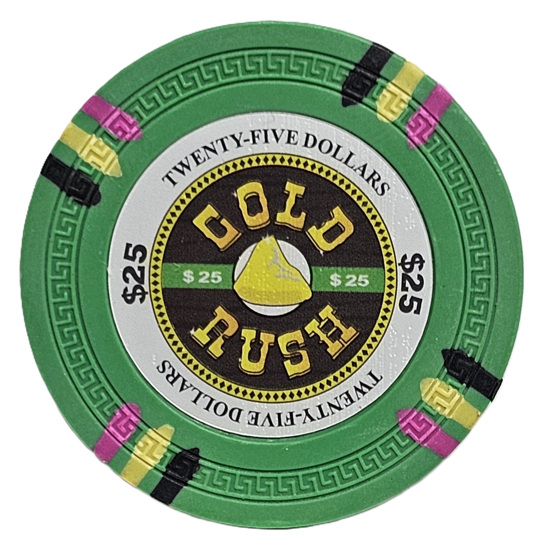 (25) $25 (Green) Clay 14g Gold Rush  