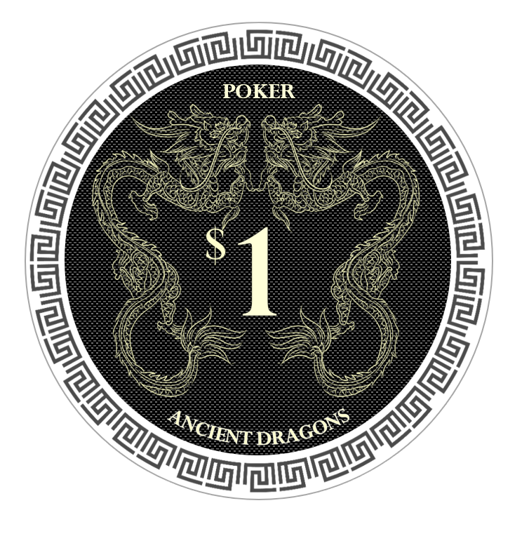 (25) $1 White Ancient Dragon Ceramic Chips