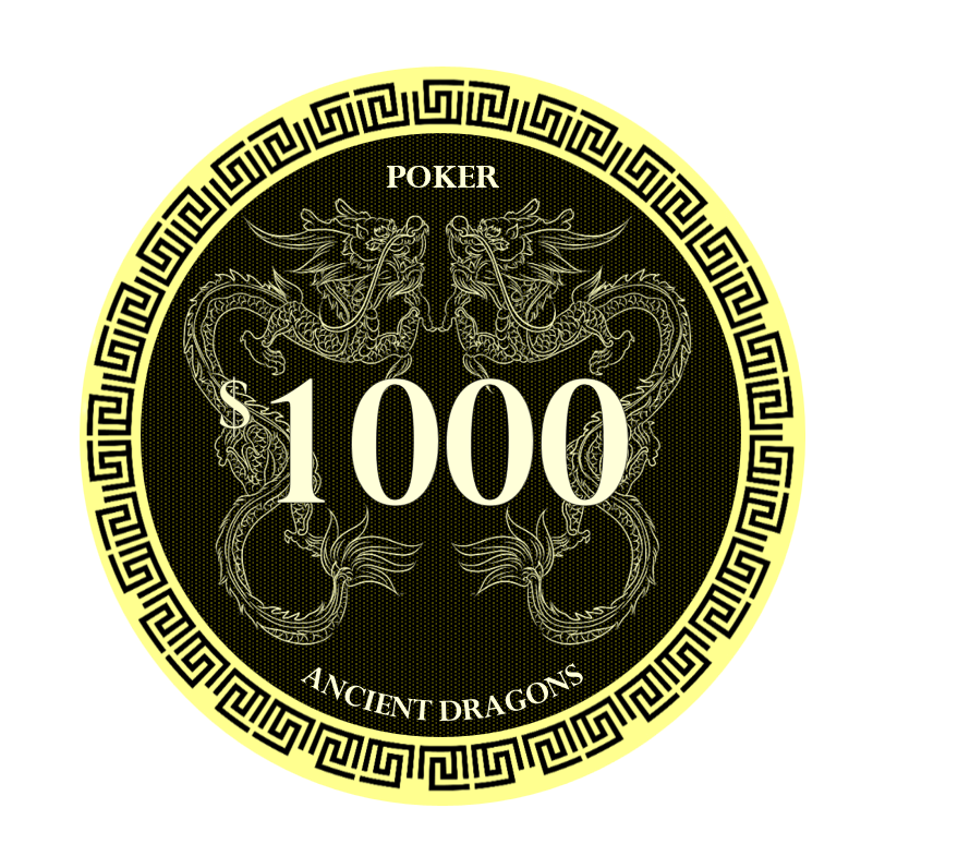(25) $1000 Yellow Ancient Dragon Ceramic Chips