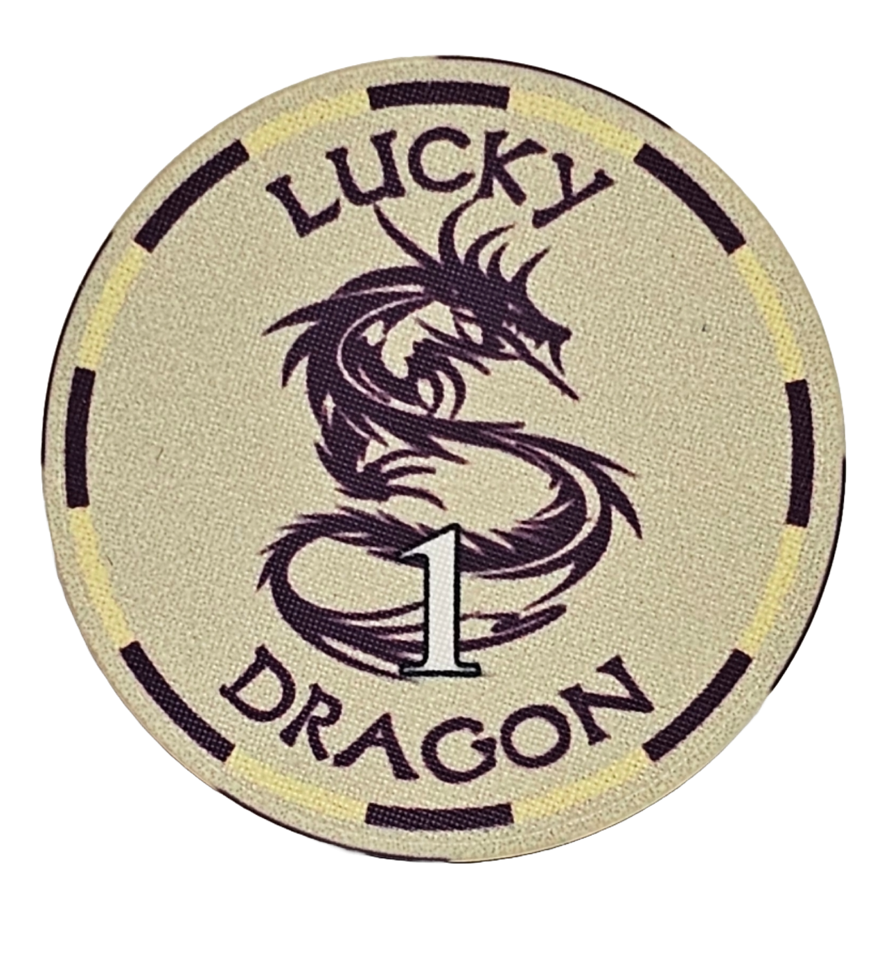 (25) $1 White 10g Ceramic Lucky Dragons