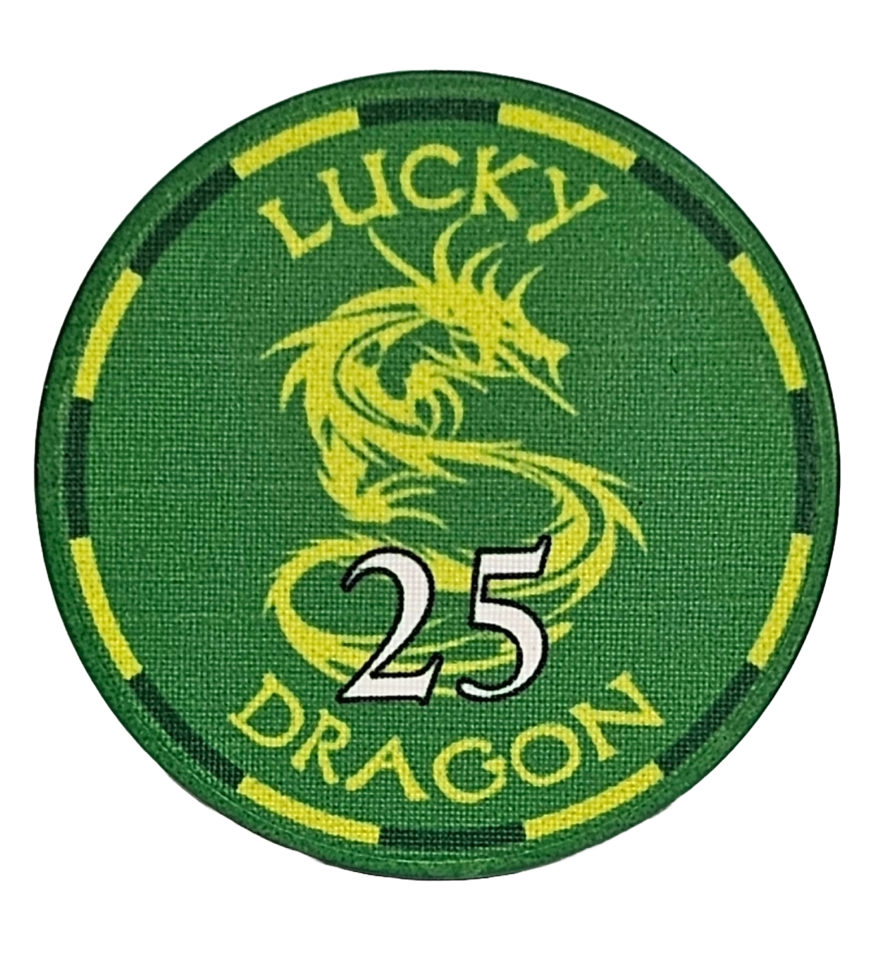 (25) $25 Green 10g Ceramic Lucky Dragons