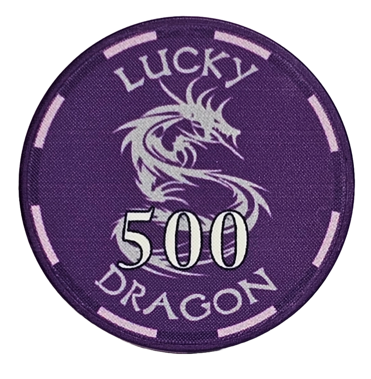 (25) $500 Purple 10g Ceramic Lucky Dragons