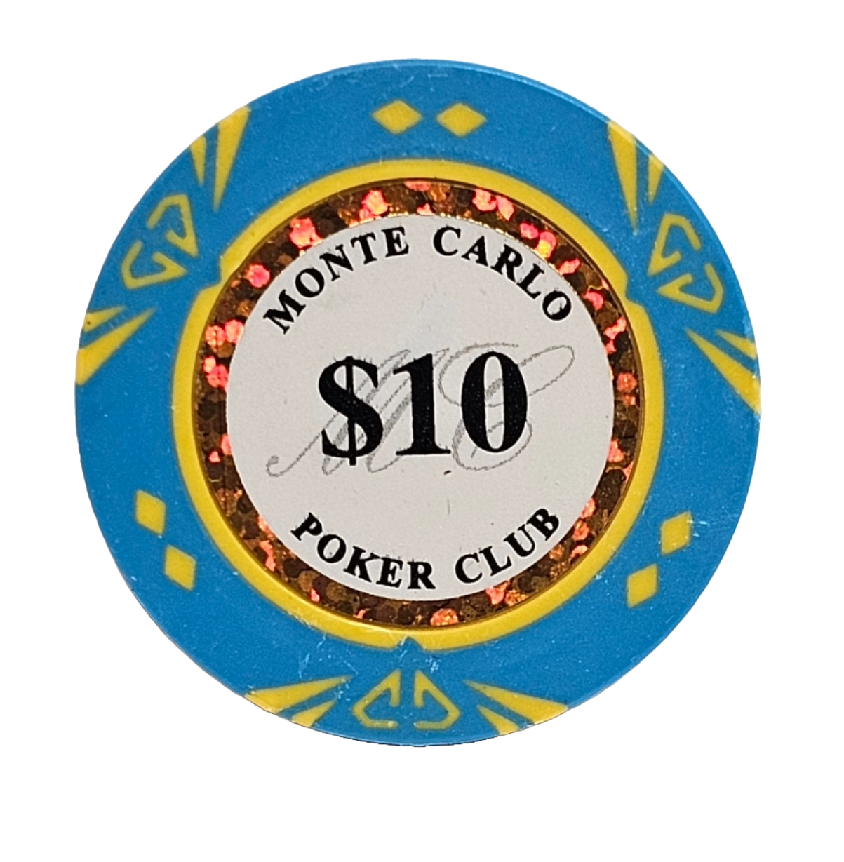 (25) $10 Aqua Clay Diamond Monte Carlo