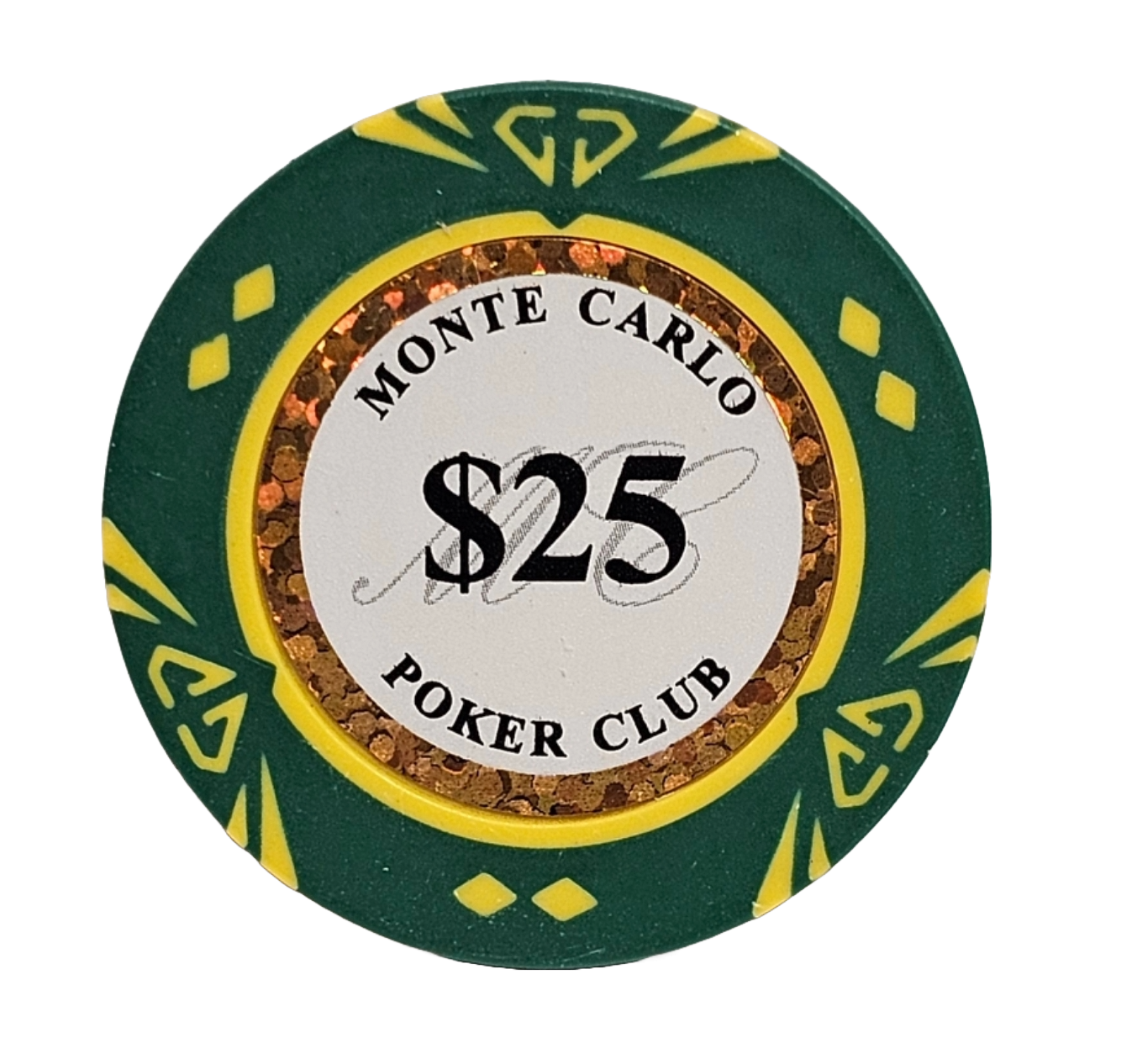 (25) $25 Green Clay Diamond Monte Carlo