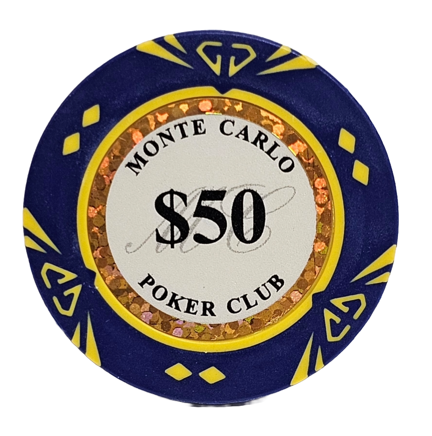 (25) $50 Blue Clay Diamond Monte Carlo