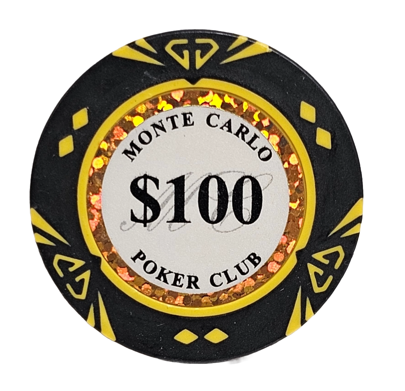 (25) $100 Black Clay Diamond Monte Carlo