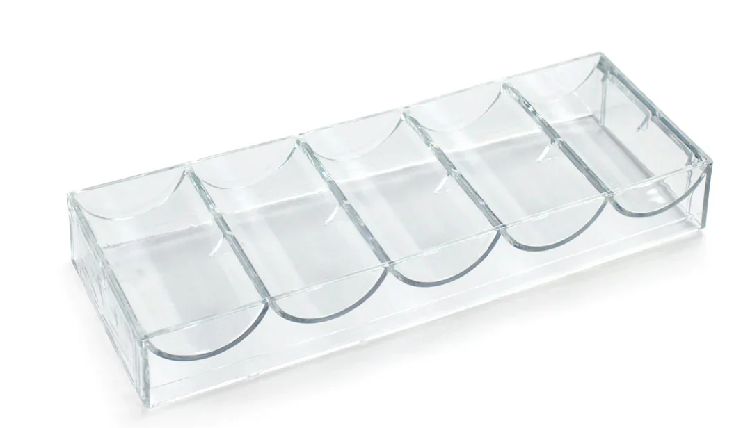 1pc Clear Acrylic Chip Rack (Holds 100 Chips)