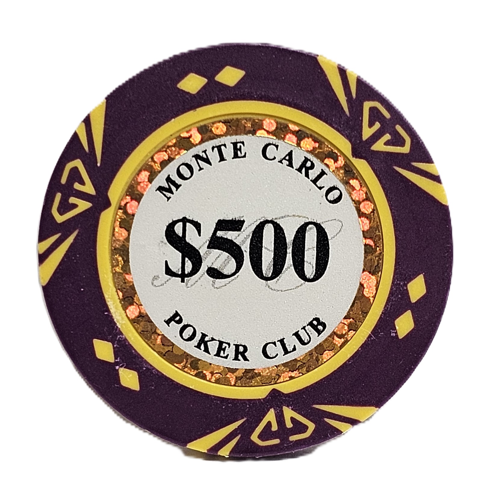 (25) $500 Purple Clay Diamond Monte Carlo 