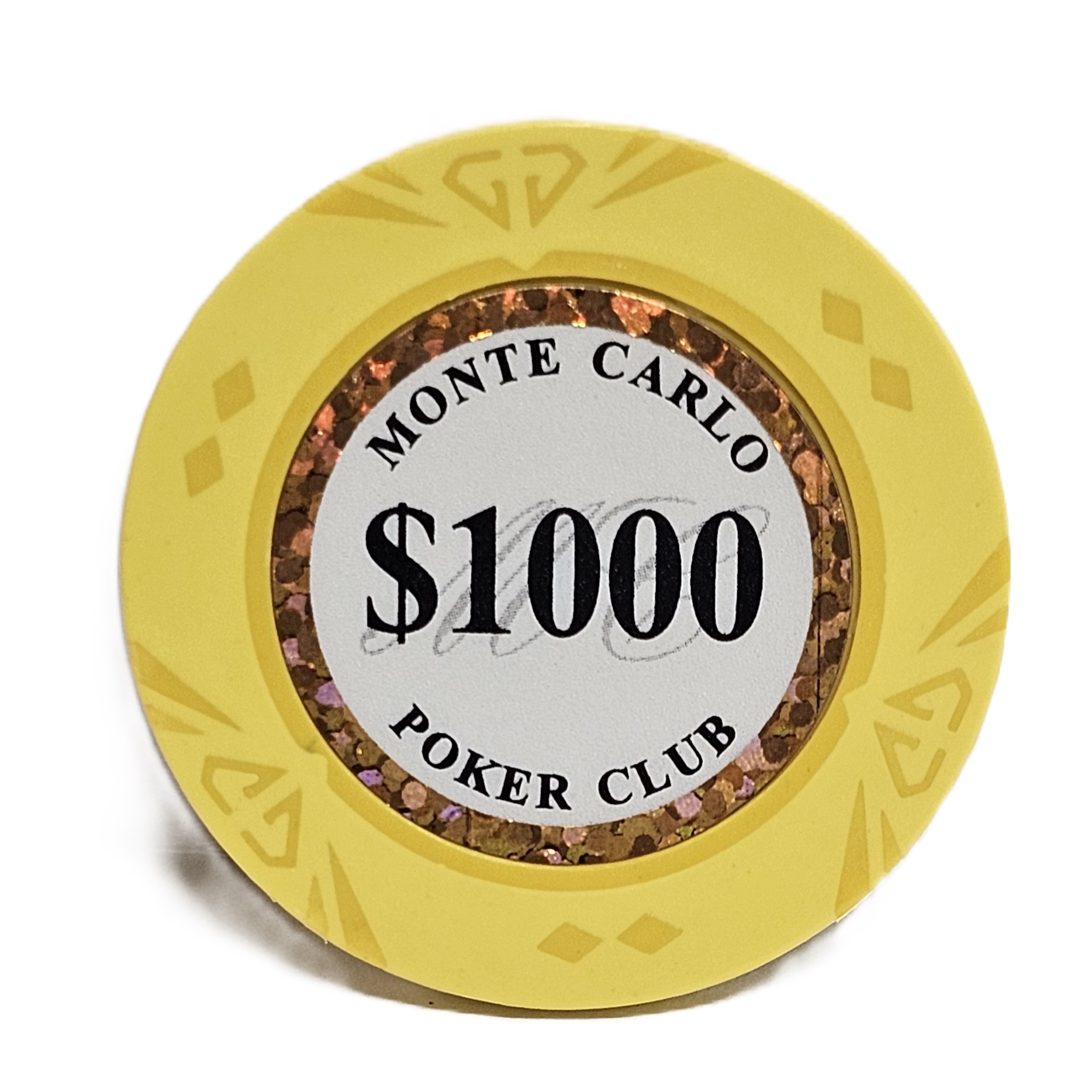 (25) $1000 Yellow Clay Diamond Monte Carlo 