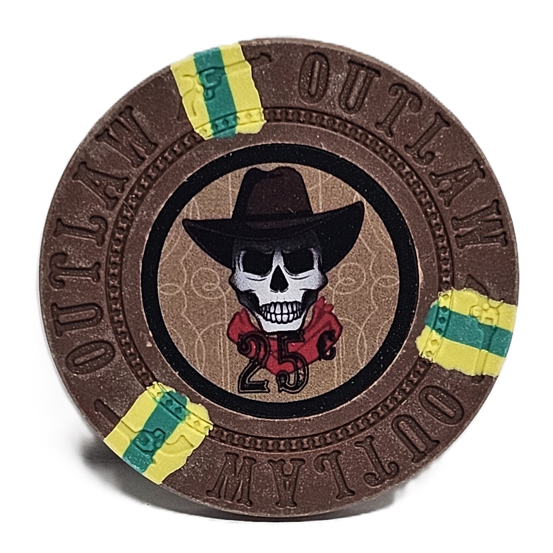 (25) $0.25 Brown Clay Outlaw