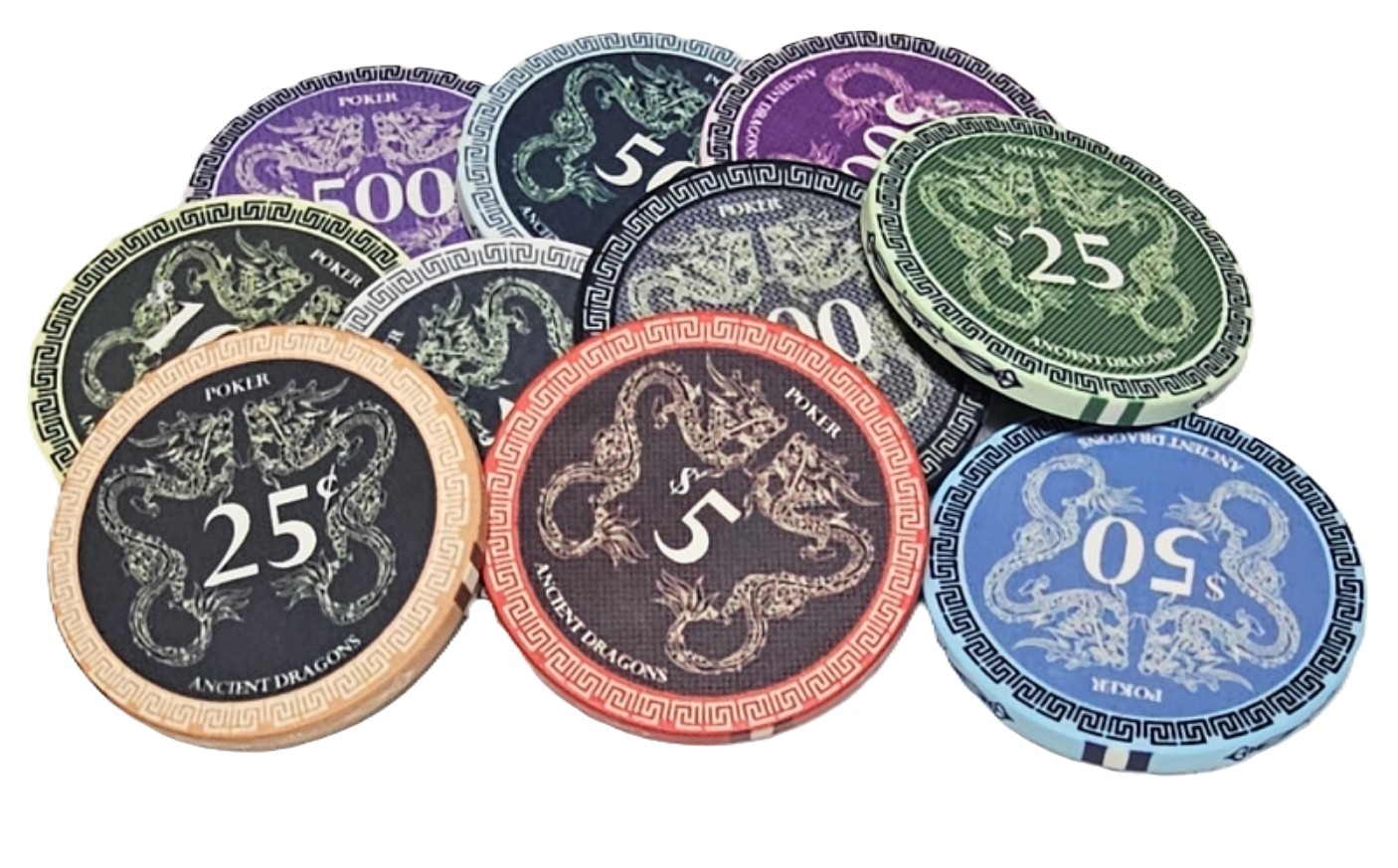 1000pc Ancient Dragons Chip Set/With Case 