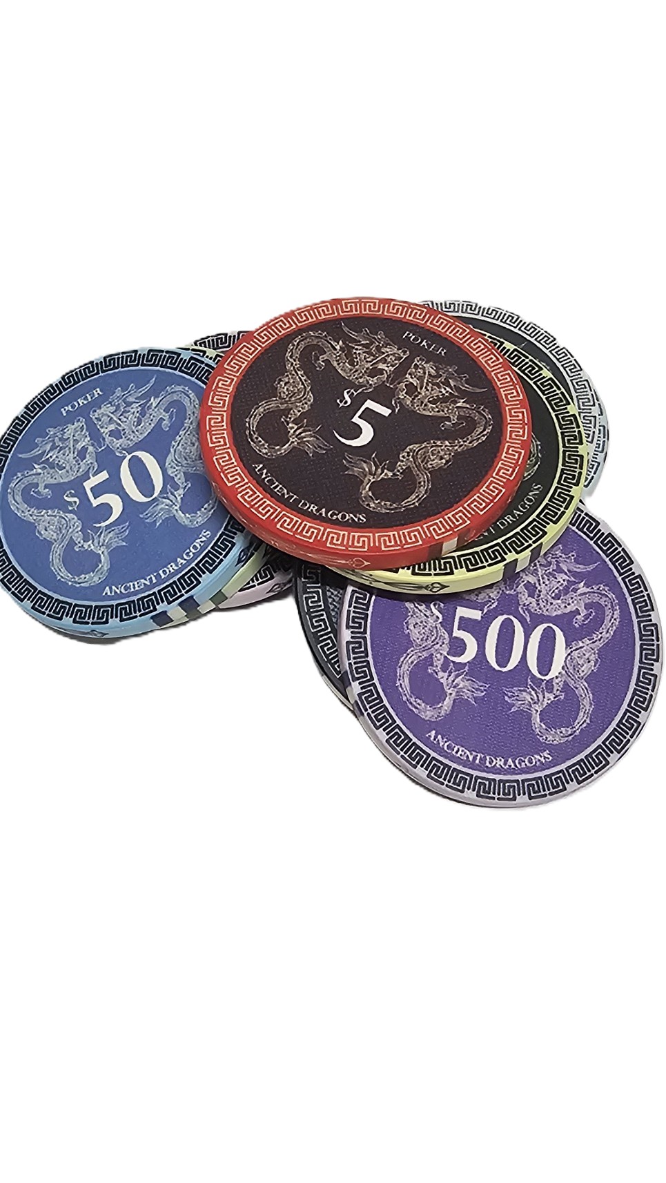 1000pc Ancient Dragons Chip Set/With Case 