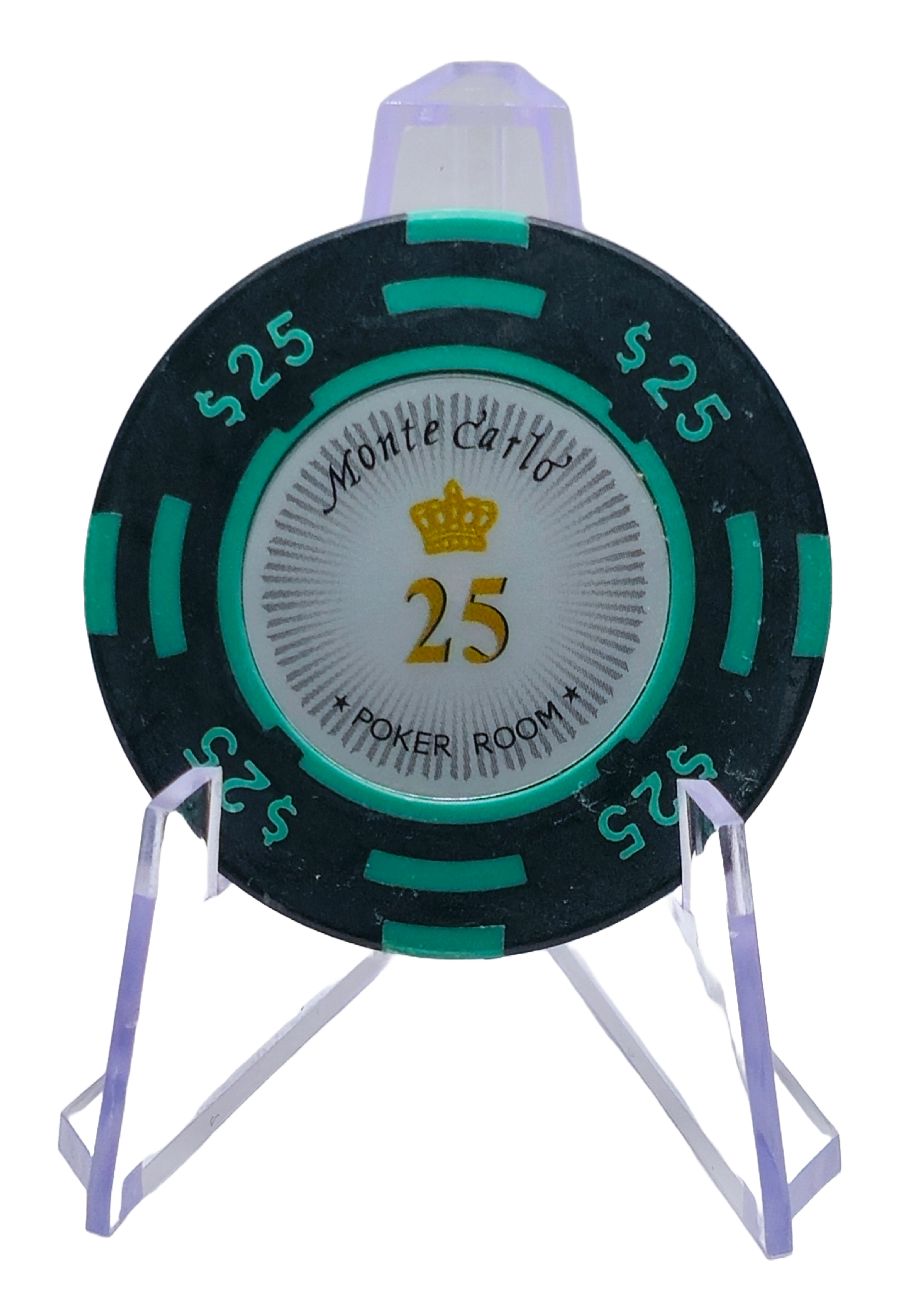 (25) $25 Green 2-Tone Clay Monte Carlo 