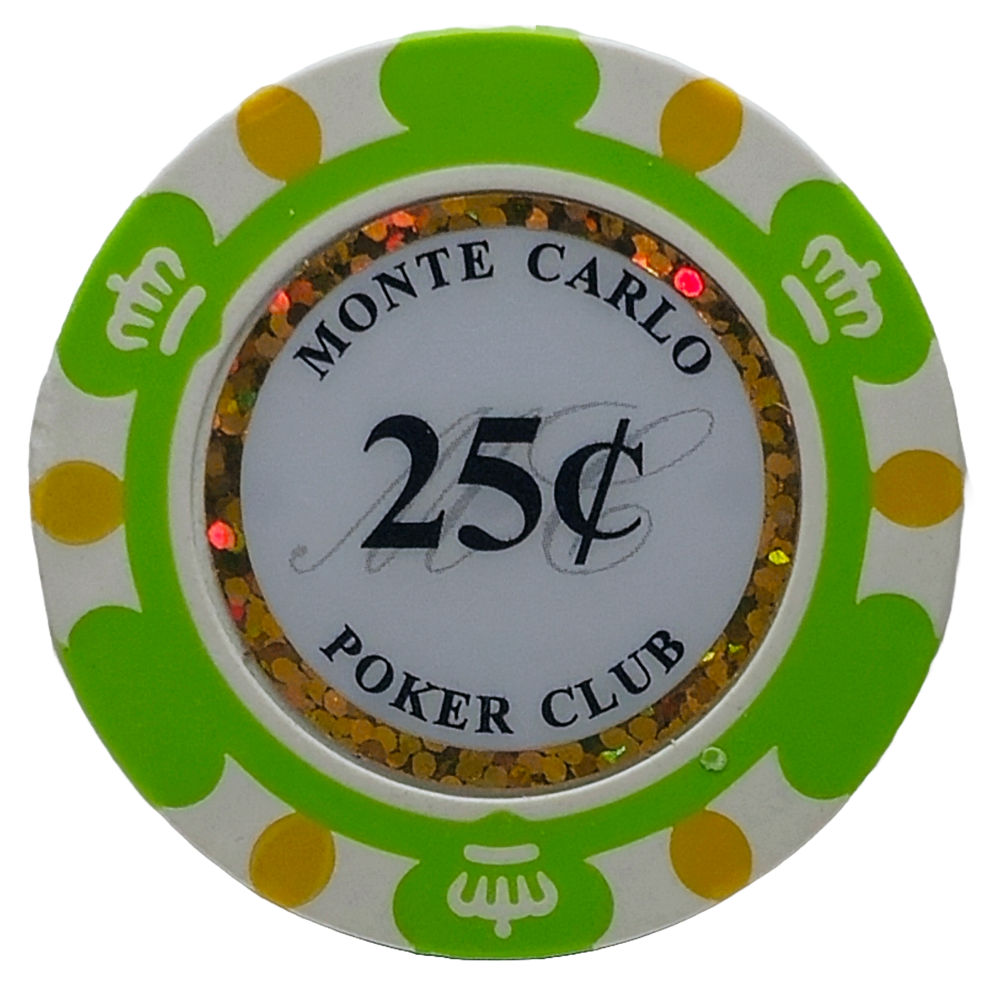 (25) $0.25 3-Tone Monte Carlo Chips