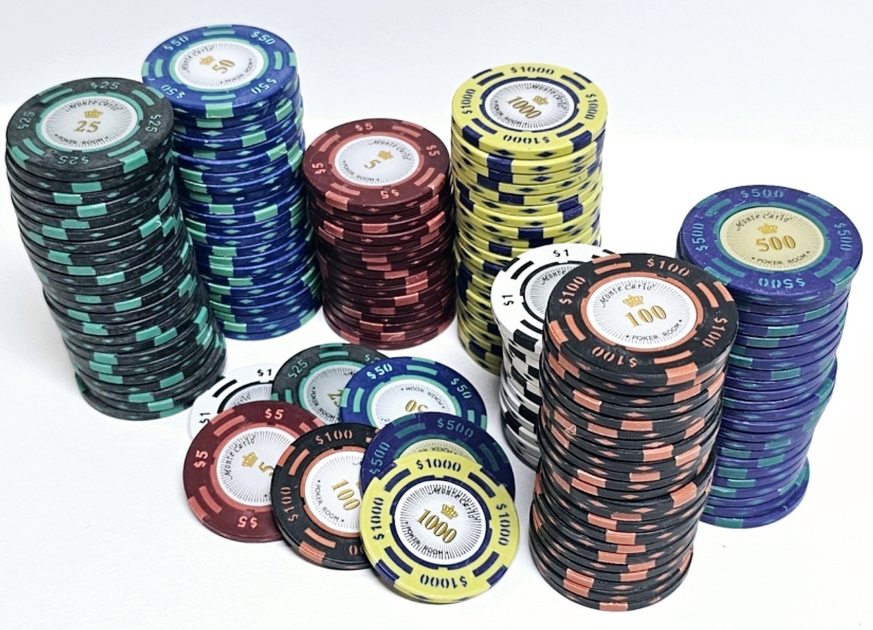 1000pc - 2-Tone Monte Carlo Chip Set-No Case 