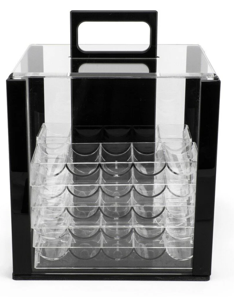 1000pc Acrylic Poker Chip Case/10 Racks Included